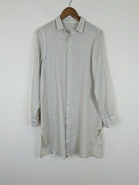 CP Shades Long Tunic Length Button Front Top